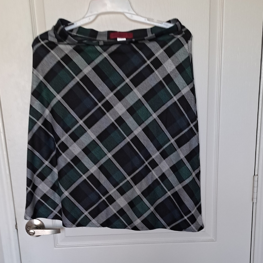 Love Scarlett Green and Black A-Line Knee-Length Skirt